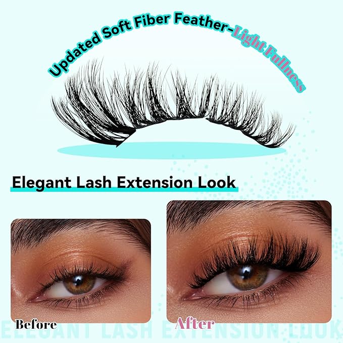 Lash Extension Kit 3D Effect Lash Clusters Kit 144pcs D Curl Eyelash Extension Kit with Lash Bond and Seal Lash Remover Lash Tweezers for Lash Clusters Eyelash Clusters Kit (Gloom, D-10-18mm Kit)