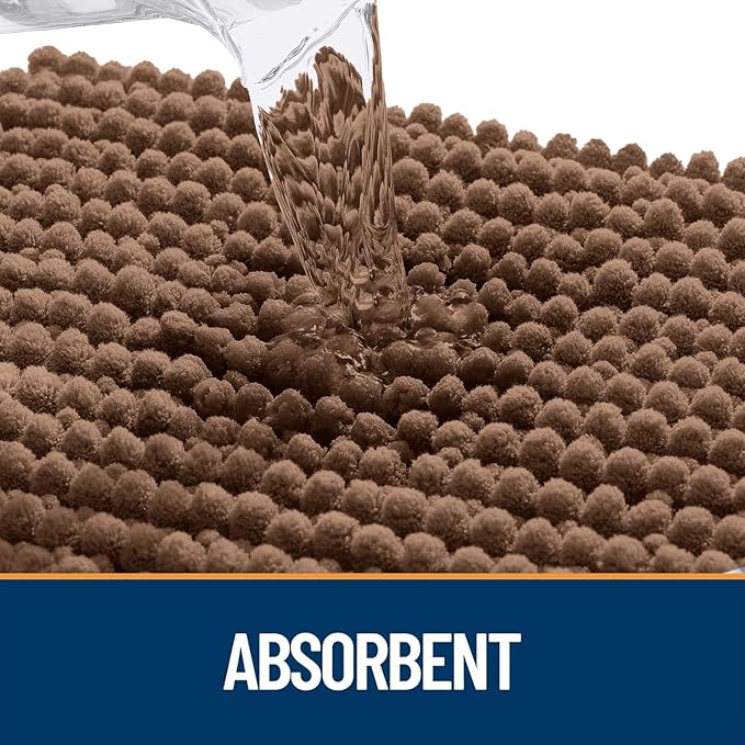 OLANLY Dog Door Mat for Muddy Paws 59x20, Ultra Absorbent Chenille Mud Doormat, Non-Slip Washable and Dirt Trapping Doormat for Indoor Entryway, Quick-Dry Indoor Pet Bed Mats for Dogs, Mocha