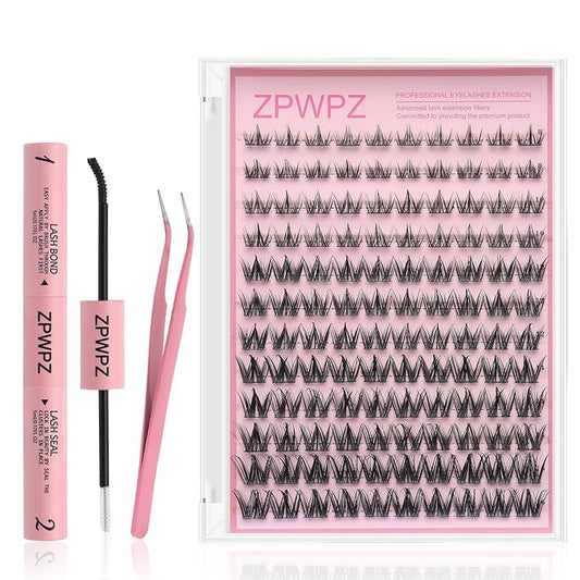 Manga Lash Clusters Kit Eyelash Clusters Eyelashes Anime Lash Clusters With Spikes Eyelash Extension Kit With Lash Bond And Seal Wet Look Spiky Cluster Lashes (cutey kit 120pcs)