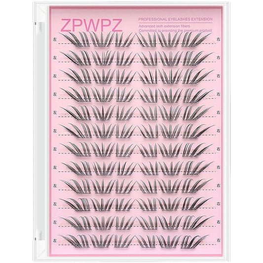 Manga Lash Clusters Kit Eyelash Clusters Eyelashes Anime Lash Clusters With Spikes Eyelash Extension Kit With Lash Bond And Seal Wet Look Spiky Cluster Lashes (croal 72pcs)