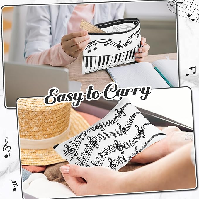 Reginary 20 Pieces Cosmetic Bag for Women, Roomy Makeup Bags with Zipper Toiletry Bag Pouch Travel Accessory Organizer Gifts, 7 x 4.3 Inches(Music)