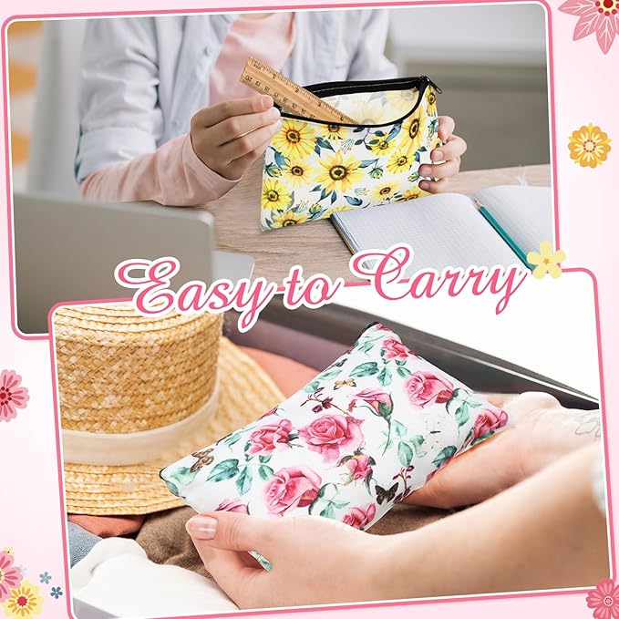 Reginary 20 Pieces Cosmetic Bag for Women, Roomy Makeup Bags with Zipper Toiletry Bag Pouch Travel Accessory Organizer Gifts, 7 x 4.3 Inches
