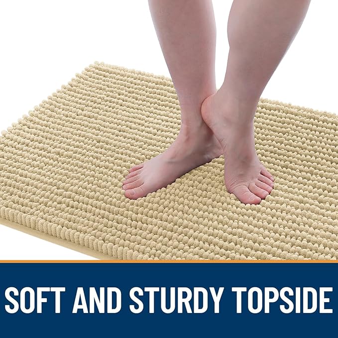 OLANLY Dog Door Mat for Muddy Paws 30x20, Ultra Absorbent Chenille Mud Doormat, Non-Slip Washable and Dirt Trapping Doormat for Indoor Entryway, Quick-Dry Indoor Pet Bed Mats for Dogs, Sand