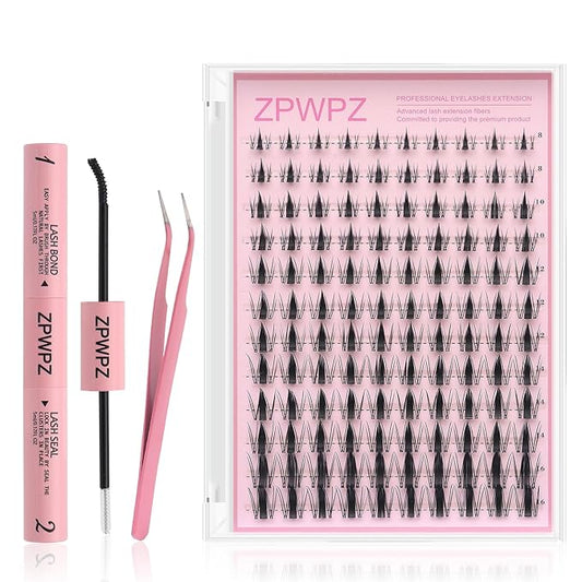 Manga Lash Clusters Kit Eyelash Clusters Eyelashes Anime Lash Clusters With Spikes Eyelash Extension Kit With Lash Bond And Seal Wet Look Spiky Cluster Lashes (Aesthetic‌ kit 120pcs)