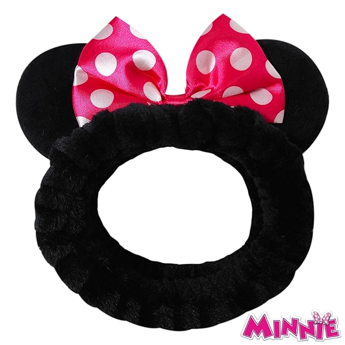 LUV HER Disney Minnie Mouse Girls Cartoon Character Headbands - One Size Fits All, Soft Stretchy Fabric - Fun Fashion Accessory for Everyday or Special Occasions, Ages 3+