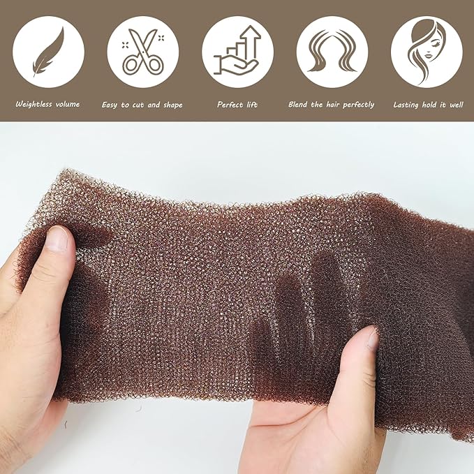 Hair Sponge for Updo Tan with 200pcs pin Hair Filler Padding for Updo (Coffee)