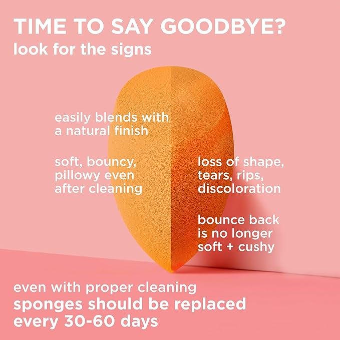 Real Techniques Miracle Complexion Sponge, Beauty Sponge, Makeup Blending & Foundation Application, Streak-Free, Full Coverage Finish, Vegan, Cruelty & Latex-Free, 1 Count
