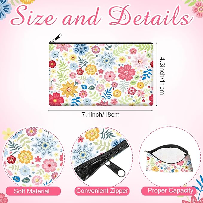 Reginary 20 Pieces Cosmetic Bag for Women, Roomy Makeup Bags with Zipper Toiletry Bag Pouch Travel Accessory Organizer Gifts, 7 x 4.3 Inches