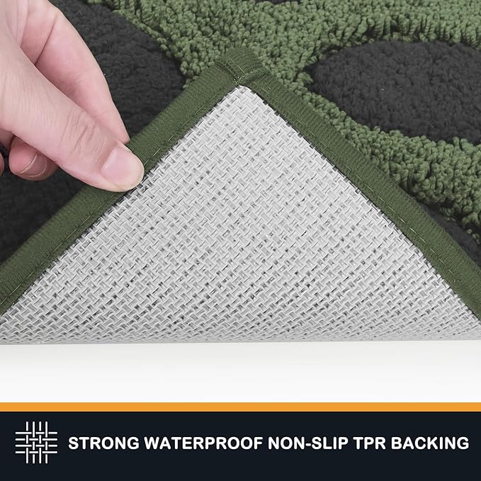 PURRUGS Dirt Trapping Door Mat 20" x 31.5", Non-Skid/Slip Machine Washable Microfiber Entryway Rug, Dog Doormat, Super Absorbent Welcome Mat for Muddy Wet Shoes and Paws, Green