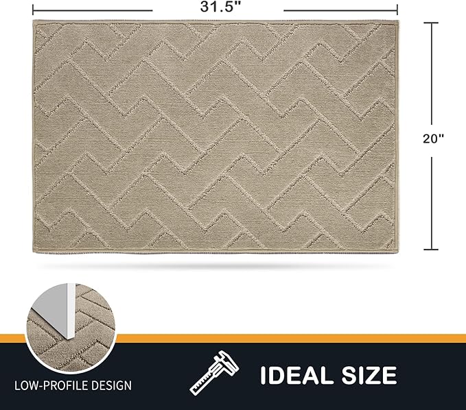 PURRUGS Dirt Trapping Door Mat 20" x 31.5", Non-Slip Machine Washable Entry Rug, Dog Doormat, Indoor Front Door Mat, Super Absorbent Entryway Rug for Muddy Shoes & Paws, Taupe