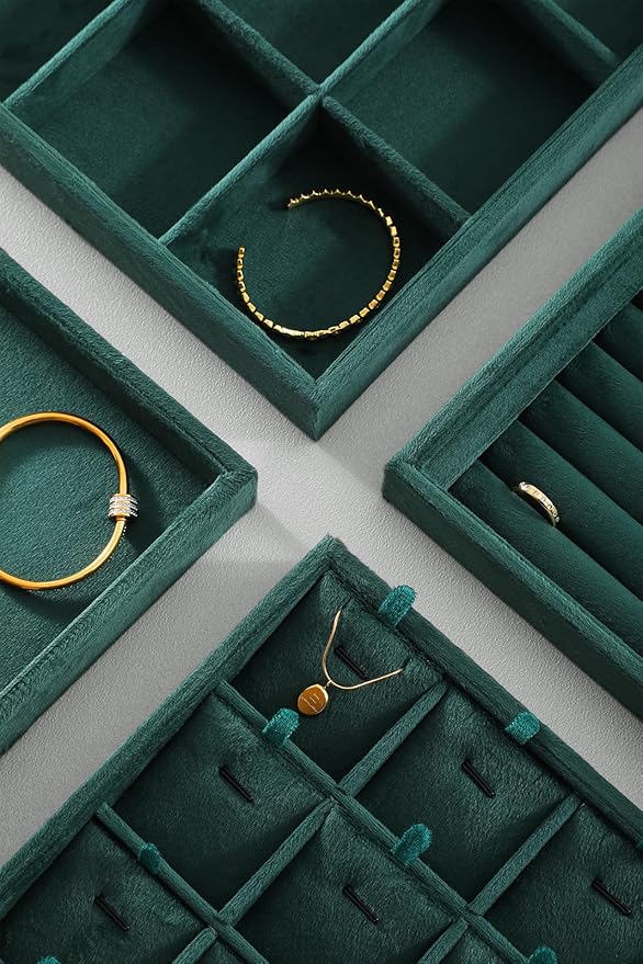 Jewelry Organizer Tray, Velvet Bracelet Display, Premium Jewelry Tray, Luxury Bangle Organizer,Green Watch Tray,Brooch Trays
