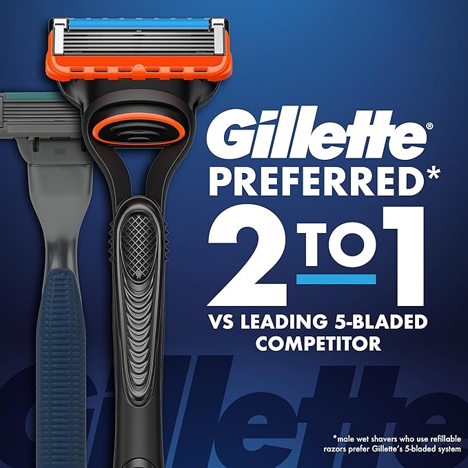 Gillette Fusion5 Mens Razor Blade Refills, 12 Count, Lubrastrip for a More Comfortable Shave