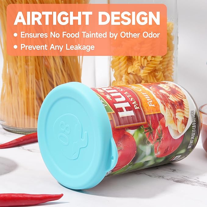 2PCs 3.5-inch Silicone Can Lids for Hunt's | Starkist | Kirkland | Progresso Can, Food Sealing Lids for 3.5-inch Can, Can Cover for Canned Good, Can Toppers, Freezer&Dishwasher Safe (Can NOT Included)