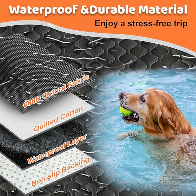 URPOWER Dog Car Seat Cover for Back Seat - Waterproof Car Seat Protector for Child Carseat & Pets, Nonslip Car Seat Covers for Cars, SUVs & Small Trucks