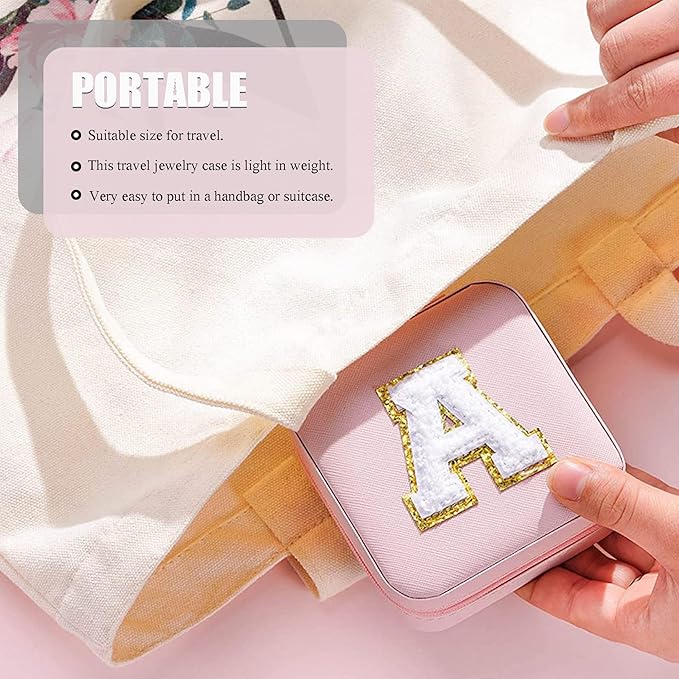 MODENGKONGJIAN Travel Jewelry Case for Women Fashion, Ring Necklace Earring Jewelry Holder Organizer Box, Small Portable Jewellery Storage, Initial Z