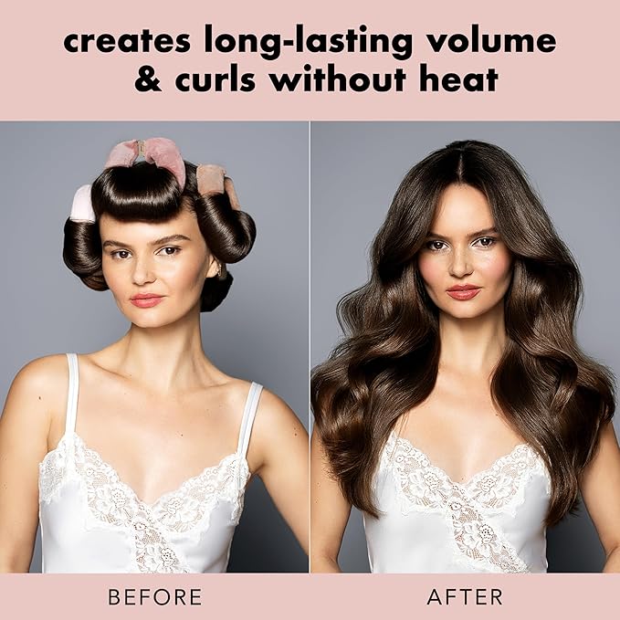 The Hair Edit Volumizing Hair Rods for Overnight Curls No Heat Hair Rollers for Long or Medium Length Hair, Soft Curlers for Women, Damage-Free Styling Tools for Volumizing Waves 4 Pack 10.5" Long