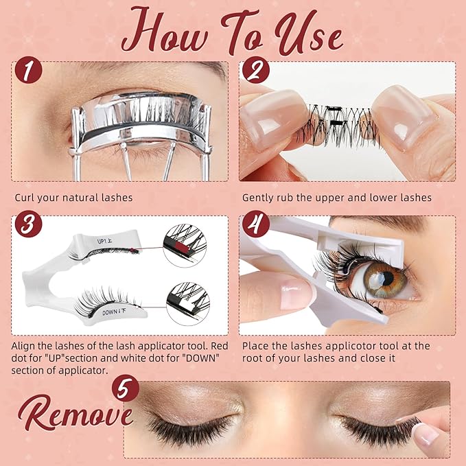 Higu clace Magnetic Eyelashes with Applicator Soft Magnetic Lashes Natural Look Wispy Magnet Lashes Easy to Wear and Remove （DJCX-H04）
