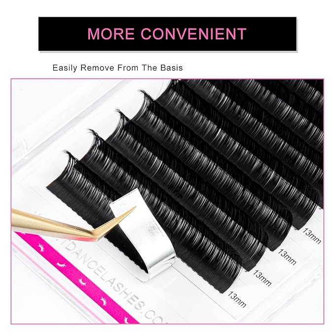 TDANCE Lash Extension Matte Black Eyelash Extension C CC D DD J B L Curl Volume & Classic Lash Extensions 0.03-0.18mm Thickness Professional Salon Use(0.15-CC,16 mm)