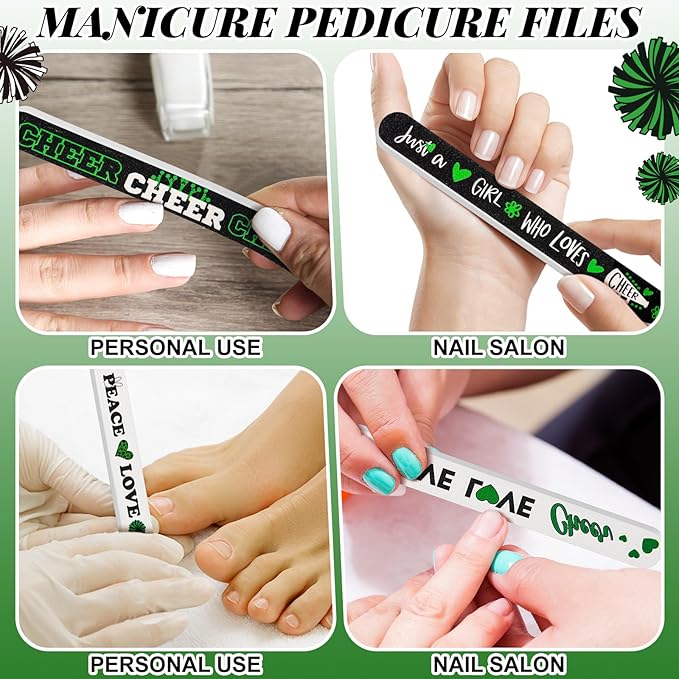 50 Pack Cheerleader Gifts Bulk for Team Cheer Mini Nail Files for Women Cheerleader Emery Boards Funny Cheer Party Favors Small Spa Gifts for Women Teammates Salon Manicure Tools