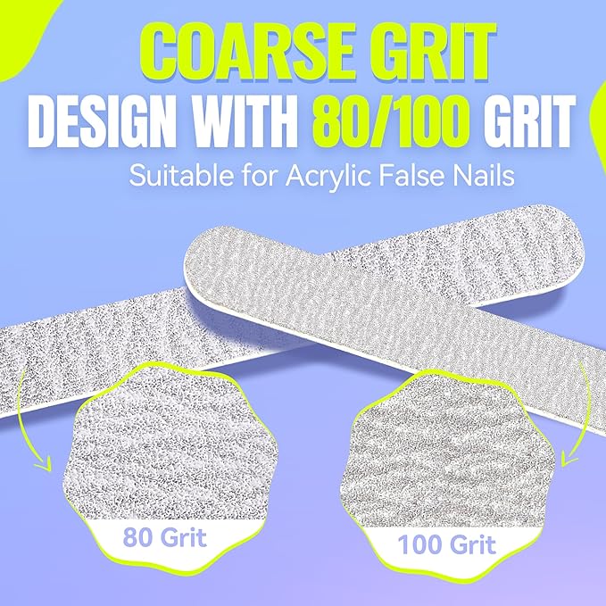 Disposable Zebra Nail Files 80/100 Grit 5 Inch Double Sided Emery Boards for Acrylic Nails Toenails Professional Manicure Pedicure Tools 50Pcs