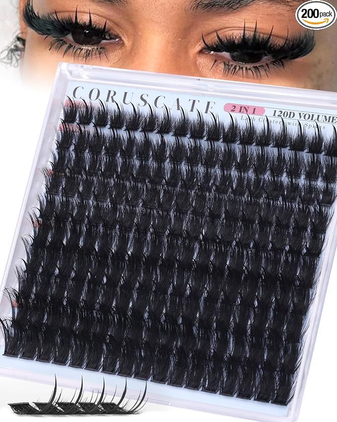 CORUSCATE Wispy Lash Clusters with Spikes Lashes Clusters Manga Cluster Eyelash Extensions Fairy Eyelash Cluster Anime Lash Extension Mink Strip Lashes Spikes Salon Finish Eyelashes Individual