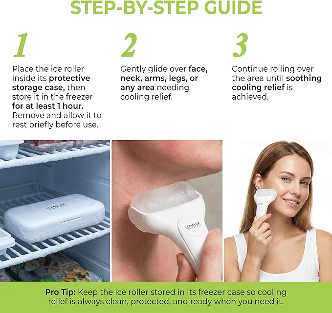 Loma Lux Cool IT! ICE Roller – Multi-Purpose Face & Body Cold Therapy for Skin Itch, Puffiness, Eczema, Minor Burns & Sunburn Relief | Soothing, Reusable