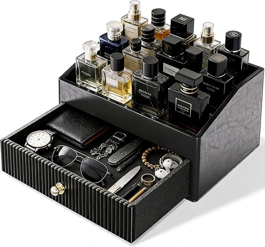 LADSTAG Cologne Organizer for Men,Cologne Stand,Organizador de Perfumes,Estante Para Perfumes,Dresser Organizer Countertop,Mens Bedroom Essentials,Gifts for Men,Mens Valentines Day Gifts