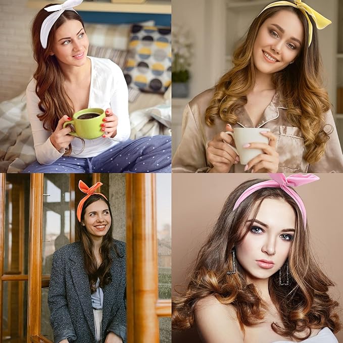 Wire Headbands for Women and Girls - 9 Pcs Cute Wired Bow Twist Hair Accessories