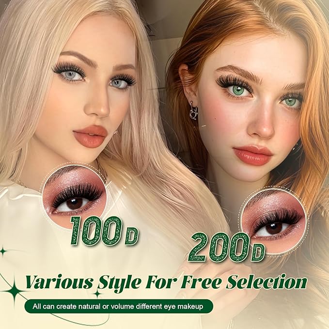 KEYYOU Lash Clusters Kit 182pcs Thick Volume Lash clusters 200D D Curl Wispy Easy to Apply with Lash Bond and Seal Lash Applicator Lash Remover Lash Extension Kit at Home(RMkit-200D-D-10-18mix)