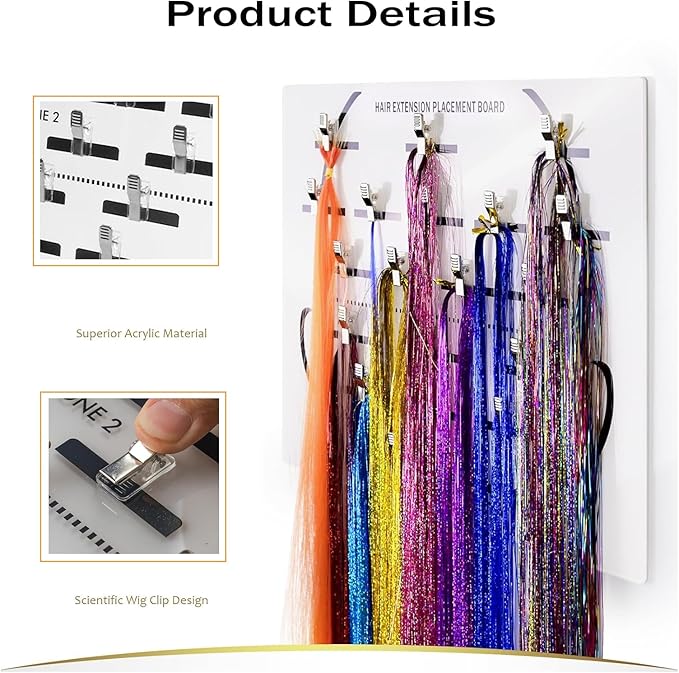 Acrylic Hair Extension Stand.Misforu Wigs Display Rack Stand Wig Extension Holder for Hair Extensions Multi Function Wig Display Holder for Hairdresser Hair Salon (Hair Extension Placement Board)