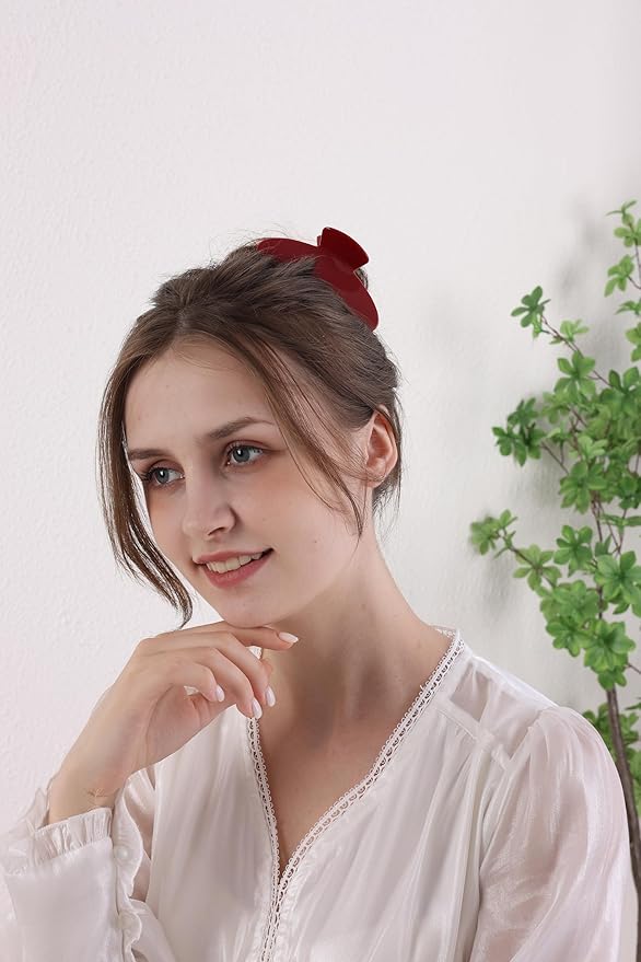 Durable Acetate Hair Clips - 4-Inch Cherry Red Claw Clips for Fine and Thick Hair (Red)