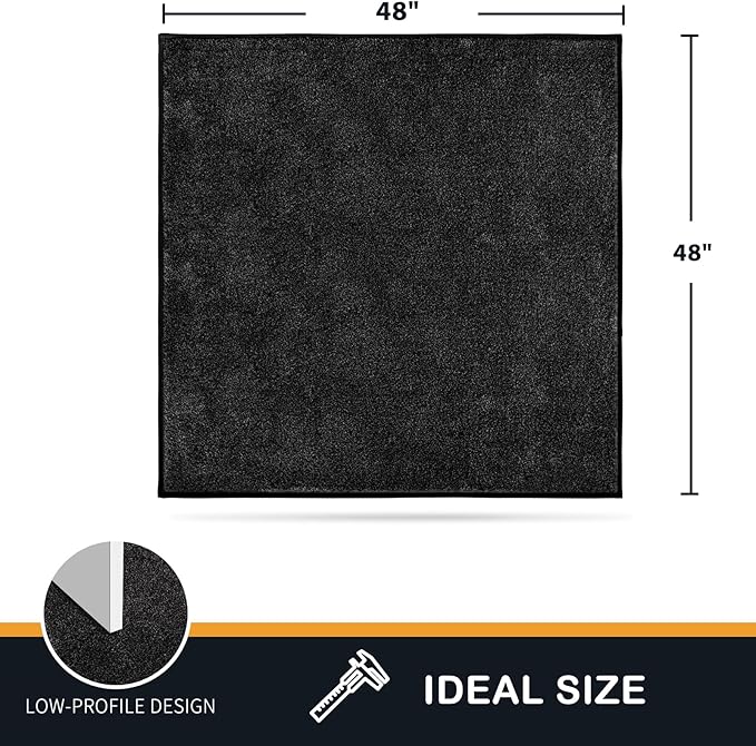 PURRUGS Dirt Trapping Door Mat 48" x 48", Non-Slip Machine Washable Entryway Rug, Dog Doormat, Indoor Front Door Mat, Super Absorbent Entry Rug for Muddy Shoes & Paws, Charcoal