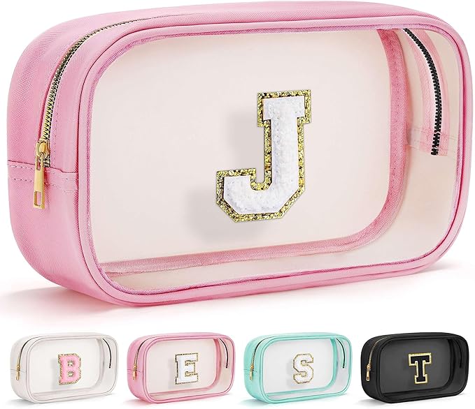 YOOLIFE Valentines Gifts for Grandkids Teacher Gift Travel Toiletry Bag Clear Makeup Bag Travel Essentials Christmas Gifts for Girls Teen Girlfriend Kids Birthday Gift Stocking Stuffers Pink J