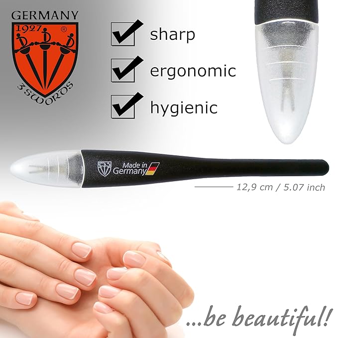 3 Swords Germany - Brand Quality Cuticle Knife Trimmer Remover Cutter (DELIVERY 2 Pieces) Manicure Pedicure Grooming for Professional Finger & Toe Nail Care by 3 Swords, Made in Solingen Germany
