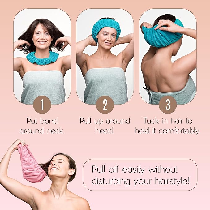 Tassi Reusable Spa Headband Wrap for Women - Hair Holder for Washing Face, Skincare, Makeup, Facials & Cleansing - Keeps Hair Back with No Mess or Marks - One Size Fits All - Gray