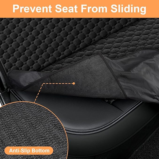 Mancro Dog Hammock for Car, 2025 Upgraded 600D Heavy Duty Waterproof & Scratch-Resistant Dog Car Seat Cover, Back Seat Pet Cover for Dogs with Sedan, Trucks and SUVs, Standard, All Black