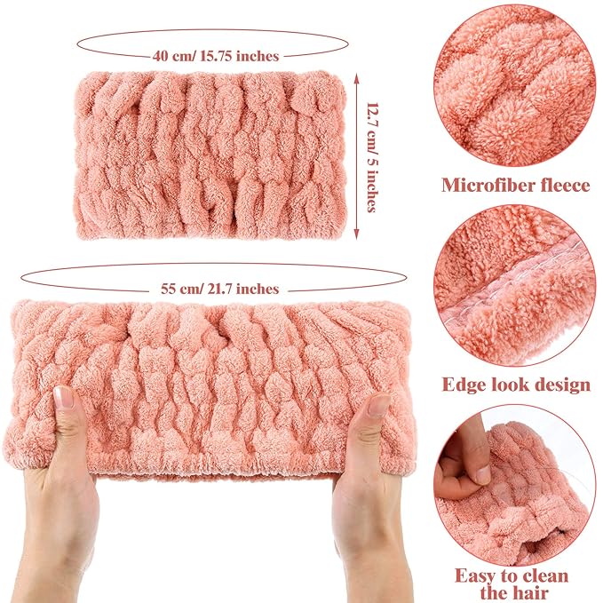 WILLBOND 6 Pieces Extra Wide Band 5 Inch Spa Facial Microfiber Headband Elastic Makeup Headbands Hair Accessories for Thick and Curly Hair, 6 Colors