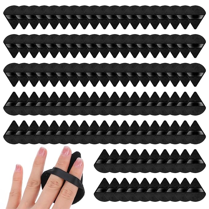 150Pcs Triangle Powder Puff Bulk- 2.75" Soft Washable Face Makeup Puff for Face Powder -Loose Velour Setting Powder Sponges for Body Face Cosmetic, Wet Dry Foundation Makeup Tools