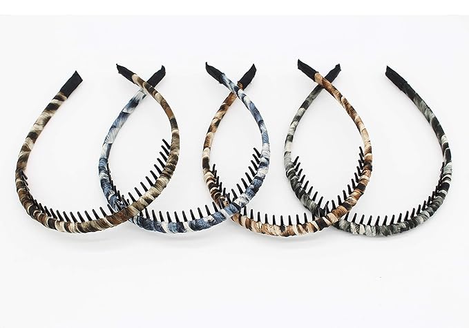Fashion Comfy Headbands - Short Hair Bands (Teeth Comb,Hoop) - Not Easy To Break (4 Colors)