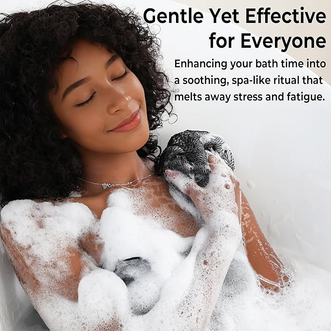 African Net Sponge Authentic - 2 Pieces 52IN Stretched Length Exfoliating Body Scrubber Bath Sponge - Loofah Washcloth Back Scrub for Shower Body Exfoliator