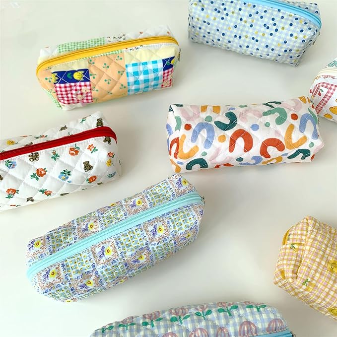 Pencil Case Pen Case Office College School Storage Bag Pouch Holder Box Organizer Makeup Pouch Cosmetic Bag Aesthetic Cute Pencil Case for Girls Boys Kids (P)