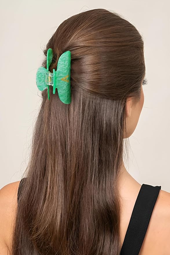 Initial Cute Hair Clips - Letter Elegant Hair Claw Clips, Fashion Glitter Claw Clips Durable Hair Clips, Wedding Gift, Bridesmaid Gifts, Birthday Gifts, Christmas Gift, Green Letter C
