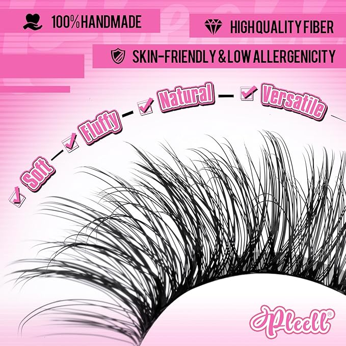 Fluff Lash Clusters Wispy Eyelash Clusters 10-18MM 180PCS Natural Cluster Eyelash Extensions DIY Airycute Individual Lashes Extensions