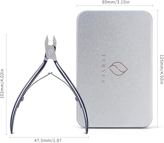 FERYES Toenail Clipper Straight Blade for Ingrown and Thick Nails - Stainless Steel and Sharp Pointed Tip Ingrown Nail Clipper – Wide Jaw Toe Nail Cutter Podiatry Tool Dark Gray