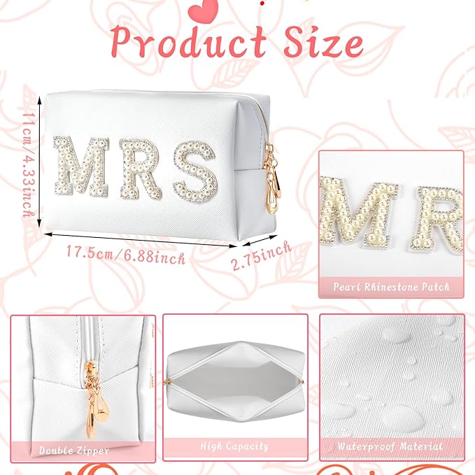 Bride to Be Gift Set, Bridal Shower Gift for Her, Bride Hair Claw Bride Hair Clip, Bride Makeup Bag, MRS Cosmetic Bag, Wedding Gifts Bachelorette Gifts for Bride