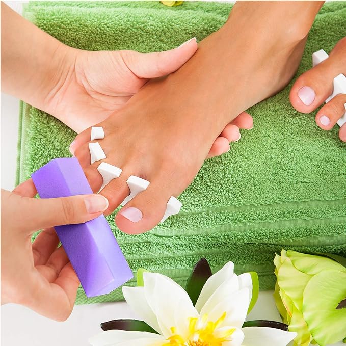 12 Pack Nail Buffer Block 4 Sided Professional Nail File Sanding Block Buffing Blocks for Natural and Acrylic Nails (Purple)