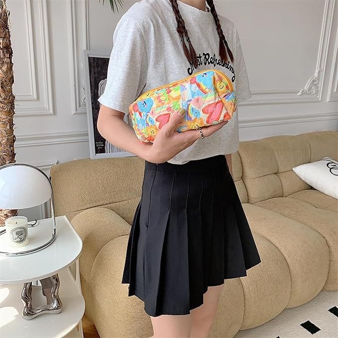 Pencil Case Pen Case Office College School Storage Bag Pouch Holder Box Organizer Makeup Pouch Cosmetic Bag Aesthetic Cute Pencil Case for Girls Boys Kids (J)