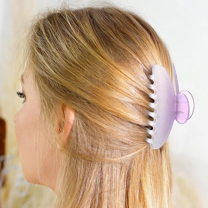 8 Pcs Large Acrylic Hair Claw Clips for Women Non-slip Strong Hold Jaw Clamps for Thick Thin Hair(French,Gradient Color)