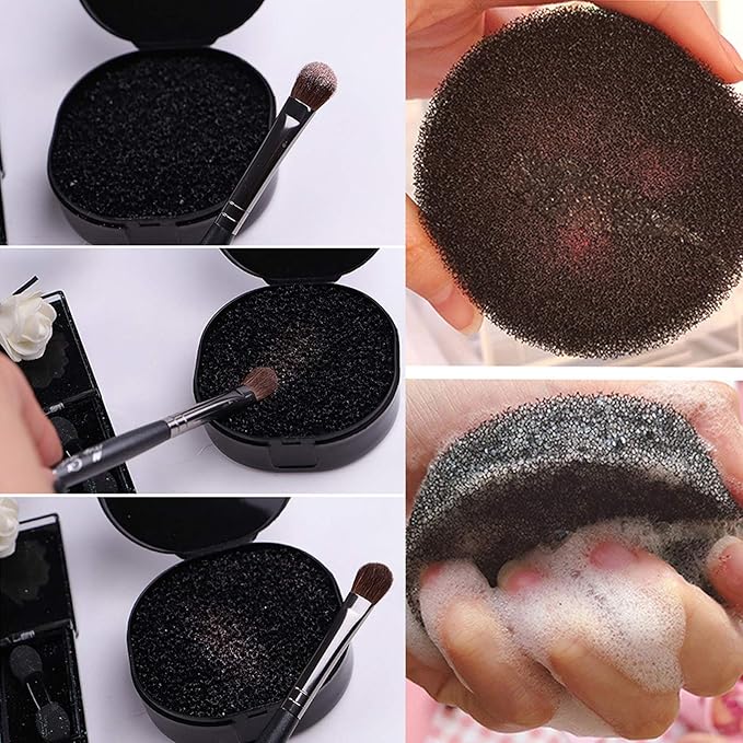 RONRONS 10 Pieces Makeup Brush Cleaner Sponge Travel Quick Color Removal Dry Make up Brushes Cleaning Replacement Sponges for Eye Shadow Blush Brush
