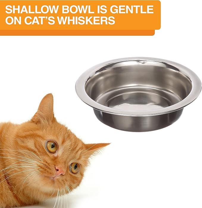 Neater Feeder Deluxe Mess Proof Cat Bowls Elevated for All Breeds – Made in USA – No Spill Raised Cat Bowls for Indoor Cats w/Leg Extensions – Stainless Steel Cat Food and Water Bowl Set - Beige